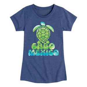 Girls' - Instant Message - Cabo Mexico Sea Turtle Fitted Short Sleeve Graphic T-Shirt - 1 of 4