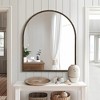 PexFix Classic Carved Arch Wood Frame with Rattan Bottom Wall Mirror - 3 of 4