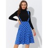 Allegra K Women's Vintage Polka Dots Midi Floral Suspender Skirt - 3 of 4