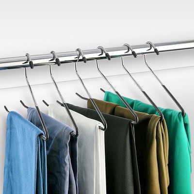 Trouser Hangers 20 Pack Clothes Hangers Non-Slip Skirt Clothes Hangers Open Button Holder 