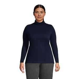Lands' End Women's Supima Cotton Fitted Long Sleeve Turtleneck - 1 of 4