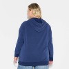 Adult Peanuts Fleece Graphic Hooded Sweatshirt - Navy Blue - 3 of 4