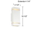 Possini Euro Design Modern Outdoor Wall Light Fixture White 2-Light Up Down 10 1/2" Clear Glass Inserts for Exterior Barn Deck House Porch Yard Patio - 4 of 4
