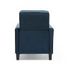 TinyHomie Navy Blue Fabric Push Back Chair for Elegant Home Decor - 3 of 4
