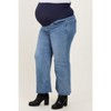 Pinkblush Blue Cut Hem Cropped Wide Leg Maternity Jeans - 4 of 4