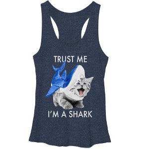 Women's Lost Gods Trust Me I'm a Shark Racerback Tank Top - 1 of 3