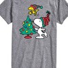 Men's - Peanuts - Snoopy Woodstock Christmas Tree Short Sleeve Graphic T-Shirt - image 2 of 4