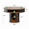 47" Round Dining Table for 4, Circle Dining Table with Storage Shelf & Wood Slide Door, Walnut - 2 of 4