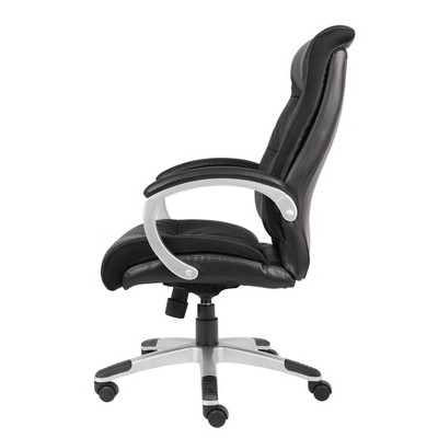 Black High Back Executive Swivel Chair with Fixed Arms