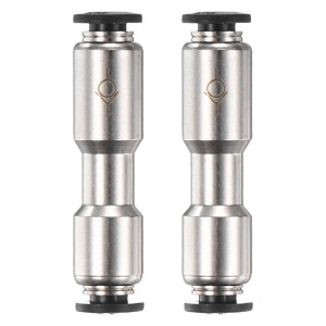 Unique Bargains Nickel Plated Brass Push To Connect One Way Quick Release Check Valve 2 Pcs - 1 of 4