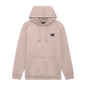 Dalix Butterfly Embroidery Washed Hoodie Sweatshirt Hoodie Fleece Relaxed Fit Lounge Womens - 1 of 4