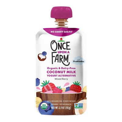 Once Upon a Farm Coconut Yogurt Alternative Mixed Berry Organic Snack Pouch - 3.2oz