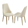 NicBex Dining Chair Set of 2 Modern Upholstered PU Leather Side Chair with Metal Legs and Curved Backrest,White - 4 of 4