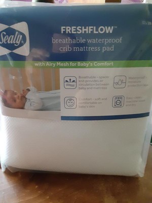 Sealy FreshFlow Breathable Waterproof Crib Mattress Pad