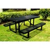 COWLOWN Black Large 72" Expanded Metal Picnic Table, Sturdy Frame, Ample Seating, Umbrella Hole - 2 of 4