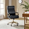 Siivio Modern Leather Swivel Tilting Office Chair with Channel Tufted|HULALA HOME - 3 of 4