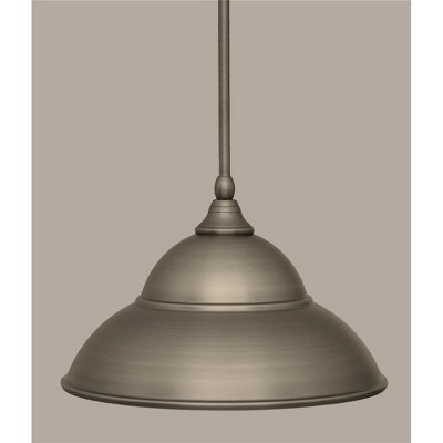 Toltec Lighting Any 1 - Light Pendant in  Brushed Nickel with 13” Brushed Nickel Double Bubble Metal Shade Shade