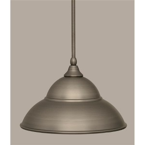 Toltec Lighting Any 1 - Light Pendant in  Brushed Nickel with 13” Brushed Nickel Double Bubble Metal Shade Shade - 1 of 1