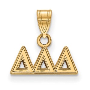 Black Bow Jewelry 14k Yellow Gold Plated Sterling Silver Delta Delta Delta Greek Life Small Pendant - 1 of 3