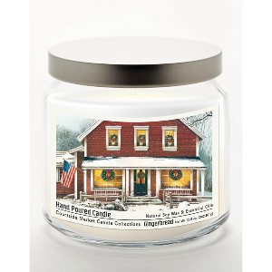 Courtside Market Christmas Farmhouse Gingerbread 12.8oz Soy Wax Candle Glass Jar with Brushed Silver Metal Lid - 1 of 3