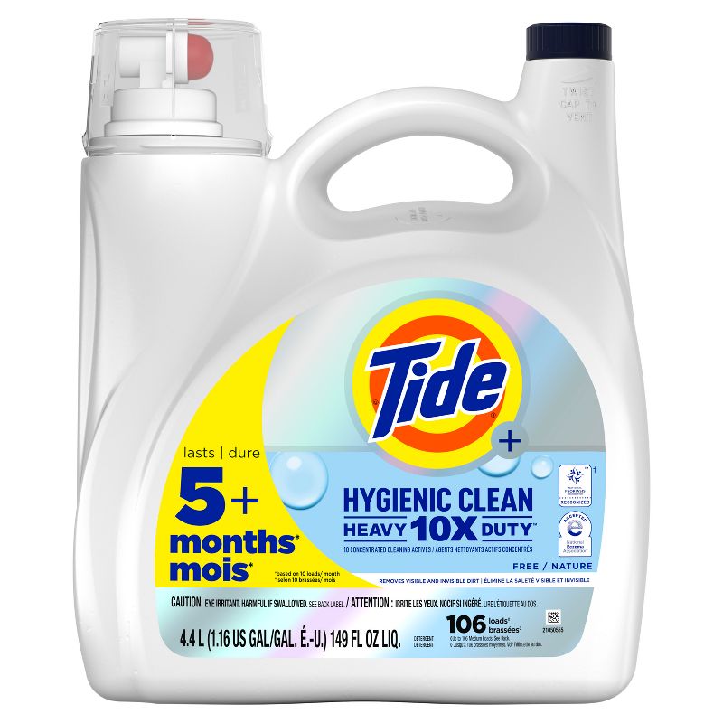 Tide Free & Gentle High Efficiency Hygienic Clean Heavy Duty Laundry Detergent Liquid Soap, 1 of 8
