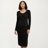 Anna-Kaci Women's Ribbed Knit Maternity Dress with Long Sleeves, Scoop Neckline and Stretch Fit Designed - 2 of 4