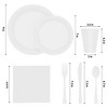 Crown Display 182 Pc Plastic Dinnerware Set: Includes 26 Each of 9''  Plates Disposable, 7'' Dessert Plates, 12oz Cups Napkins & Cutlery - 4 of 4