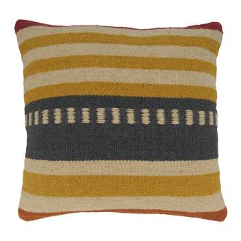 Saro Lifestyle Saro Lifestyle Cotton Pillow Cover With Kilim Design, Multi, 20"