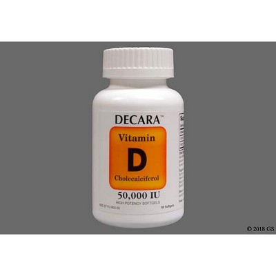 Decara 50,000U High Potency Softgels, 50 Ct