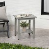 JONATHAN Y Kellie 16.1" Cottage Classic Slatted Solid Acacia Wood Indoor/Outdoor Side Table with Shelf - 2 of 4