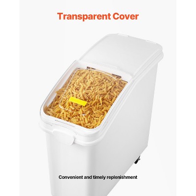VEVOR Rice Storage Container, 21Gallon/80L Capacity Large Dog Food Dispenser Bin, Kitchen Ingredient Grain Cereal Flour Bin, 1 Pack, White — фото 4