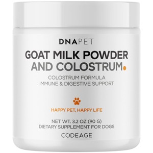 DNA PET Goat Milk and Colostrum Powder for Dogs, Bovine Colostrum Protein Supplement for Dogs - Canine Joint & Gut Wellness Support 3.2 oz - 1 of 4