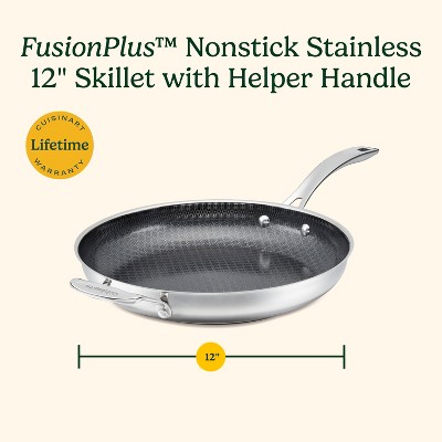 Cuisinart FusionPlus 12 Hybrid Stainless Steel and Ceramic Nonstick Fry Pan with Helper Handle