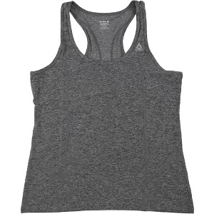 Reebok Womens Marled Jersey Racerback Tank Top, Black, Medium - 1 of 1