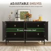 Fluted Storage Cabinet , Buffet Cabinet Sideborad with Door, Kitchen Buffet Storage Accent Cabinet with Adjustable Shelves - 4 of 4