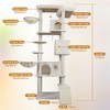 Gulches Beige 84 in Large Cat Tree Tower Big Cats Multi Level Condo Sisal Scratching Posts Hammock Top Platform Sturdy Stable 3 Cats Furniture Beige - 4 of 4