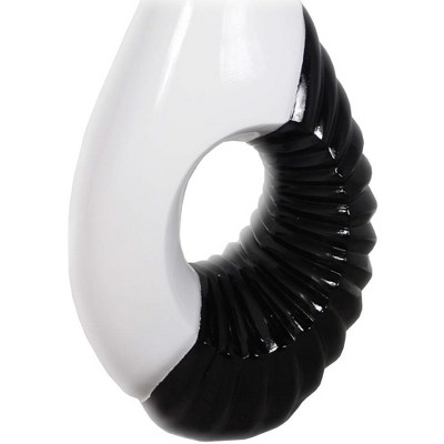 Modern Black and White Tall Fiberglass Floor Vase