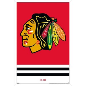 Trends International NHL Chicago Blackhawks - Logo 21 Framed Wall Poster Prints - 1 of 4