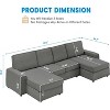 Modular Sectional Sofa, U/L-Shaped Couch w/ Removable Cover, Modern Convertible Deep Seat Sofa, Comfy Cloud Sleeper Sofa Couch for Living Room&Office - 3 of 4