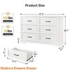 White Versatile Modern 6 Drawers Dresser, Chest of Drawers Closet Organizers and Storage Clothes - 2 of 4