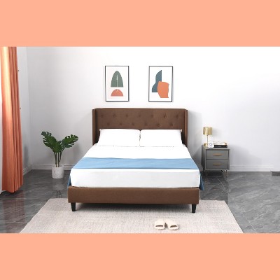 Modern and Contemporary Fabric Upholstered  Platform Bed