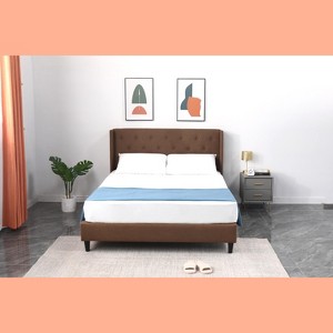 Modern and Contemporary Fabric Upholstered  Platform Bed - 1 of 4