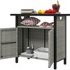 Outsunny Outdoor Pool Towel Storage Cabinet Organizer, PE Rattan Pool Valet - 4 of 4