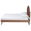 Baxton Studio King Ridgely Wood and Rattan Platform Bed Walnut Brown - image 3 of 4