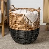 happimess Laurel Bohemian Handwoven Abaca Hamper Basket with Handles - 2 of 4