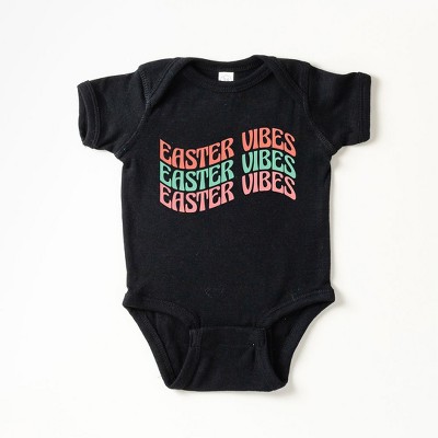 The Juniper Shop Easter Vibes Wavy Stacked Baby Bodysuit