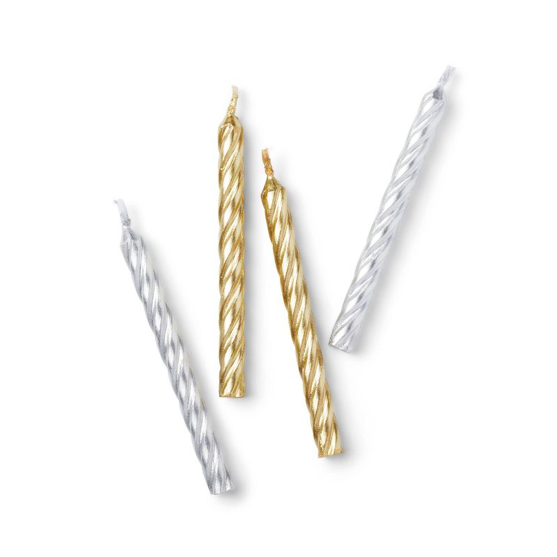 Gold and Silver Twist Candles - 12ct - Favorite Day&#8482;, 2 of 4