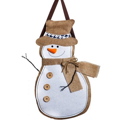 Snowman Burlap Door Décor, 13.50x17.50"H