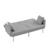 NicBex 69.2 Inch Velvet Futon Sofa Bed with 2 Hidden Cup Holders and 2 Pillows for Living Room,Office,Apartment - 3 of 4