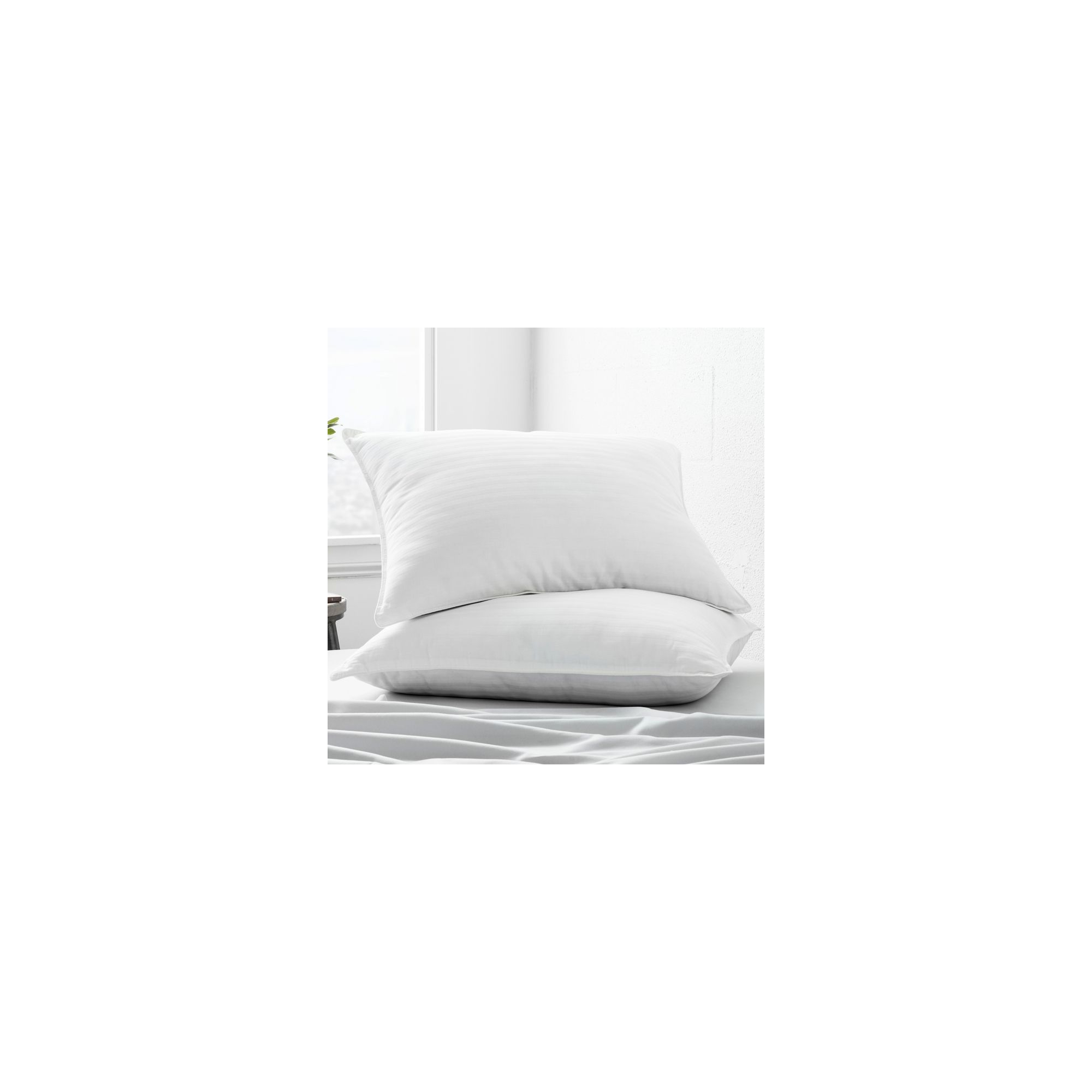 King Set of 2 Cooling Gel Fiber Bed Pillows With 100% Cotton Cover - Becky Cameron, White
